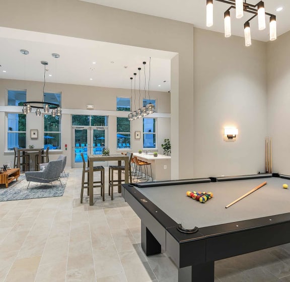 Clubhouse with Billiards at Fieldpointe Apartments in Frederick, MD