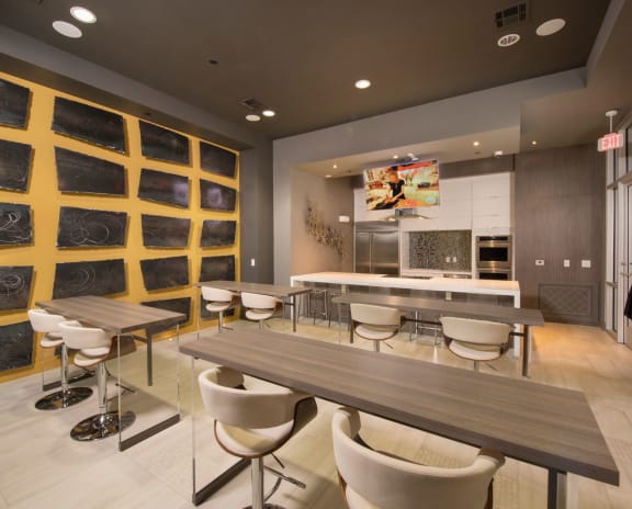 Demonstration kitchen at The Mark apartments