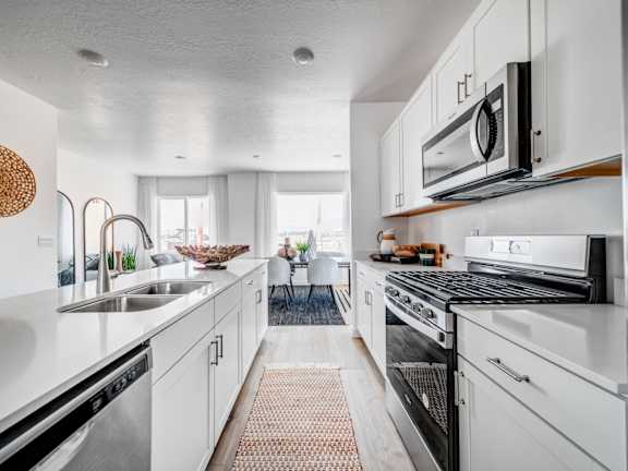 BLVD 120 Townhomes in Pleasant Grove, Utah Model Kitchen with Large Island