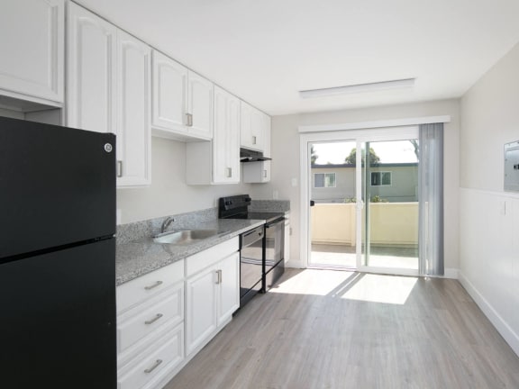 The Mark Apartments in Hayward, California Kitchen with Private Patio