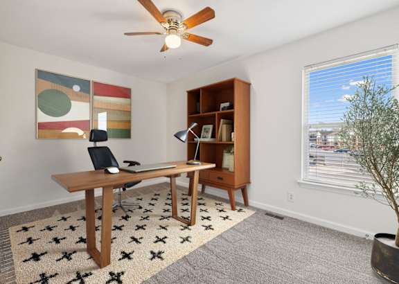 Office Space with Ceiling Fan