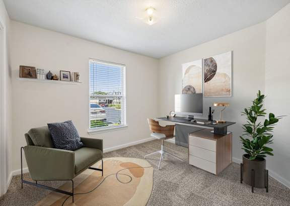 Office Space with Ceiling Fan