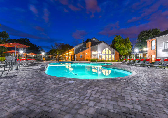 Evening Pool Image at Waterford Place, Louisville, KY, 40207