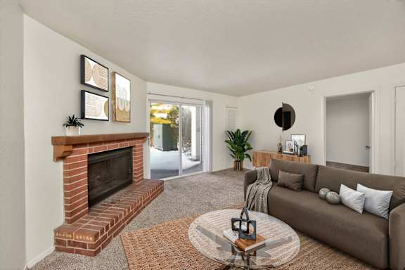 Living Room with Plush Carpeting