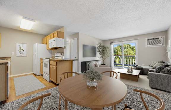 Spacious Living Area with Carpet