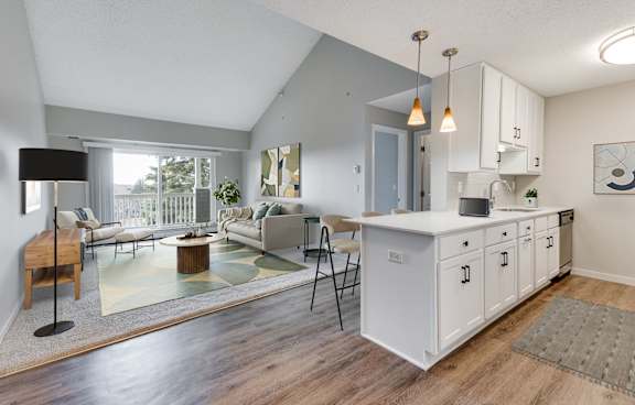 Spacious Living Area with vaulted ceilings
