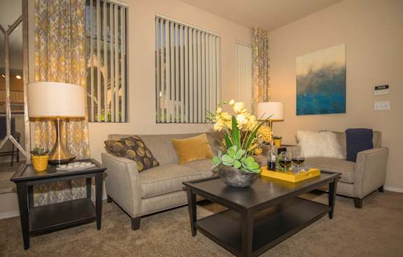 Santiago Model living room at The Aliante by Picerne, Arizona