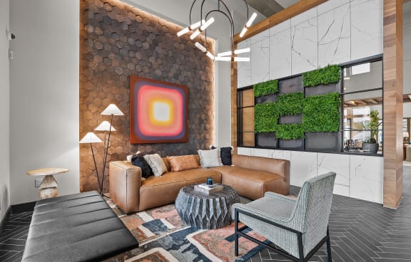 Lenox Katy Crossing Clubhouse Lounge with Accent Wall