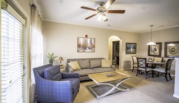 living room and dining room