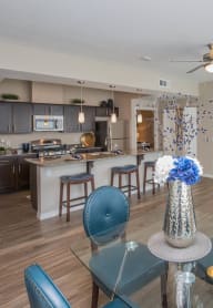 Living Area And Kitchen View at The Passage Apartments by Picerne, Henderson