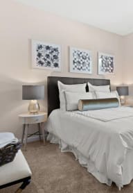Bedroom with bed at Alden Place at South Square Apartments, Durham, NC 27707