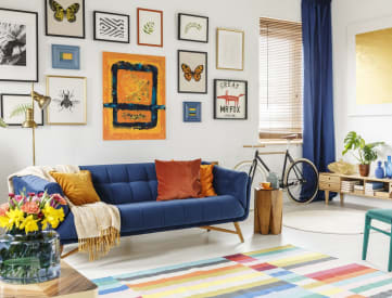 Blue Happy Living Room