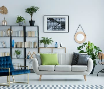 Blue and Green Sofa