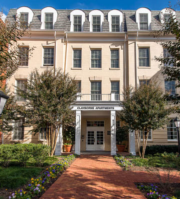 Elegant Exterior View at Clayborne Apartments, Alexandria, Virginia