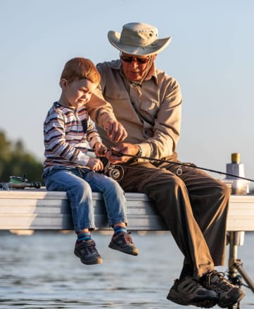 fishing with grandchild