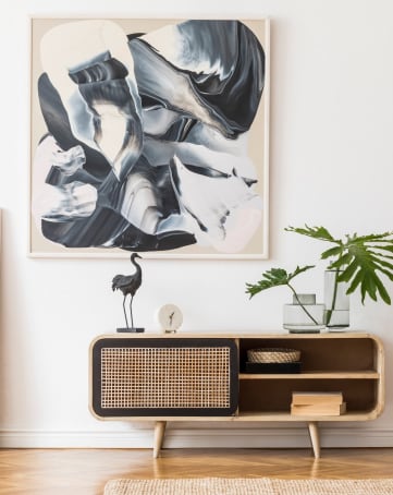 Model Living Room with Wall Art
