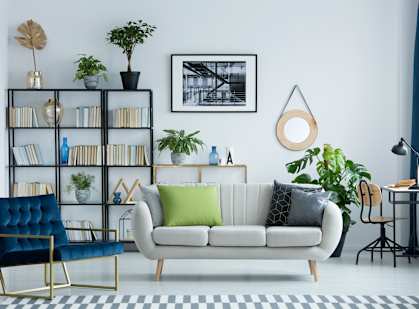 Blue and Green Sofa