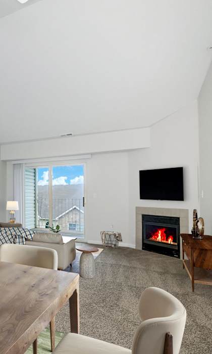 Living Area with High Ceilings