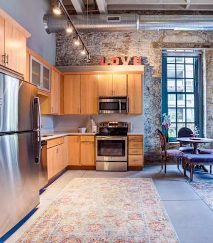 Apartment Kitchen at A-Mill Artist Lofts, Minneapolis