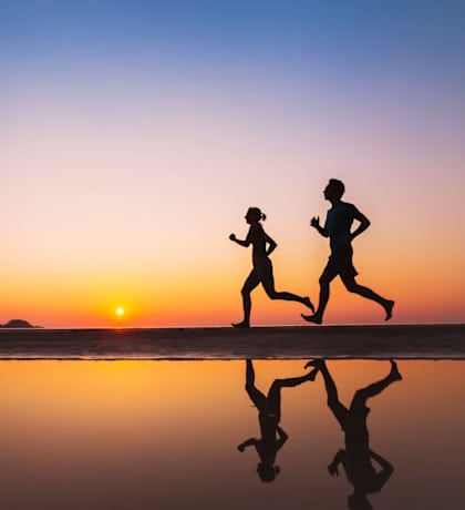 runners on beach