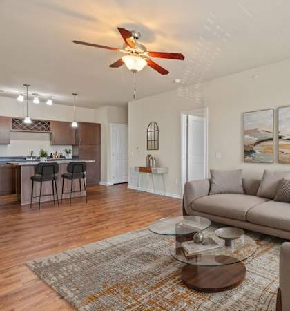 Living Room with Ceiling Fan