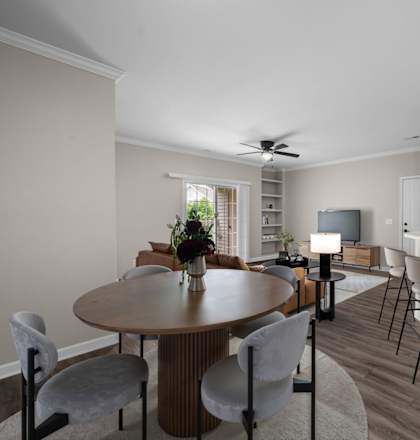 Separate Dining Area With Wood-Style Floors
