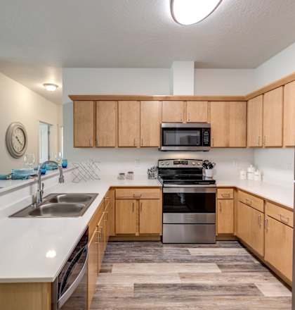 The Northern at Coeur d'Alene Place Apartments Model Kitchen