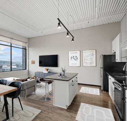 Spacious Living Area with High Ceilings