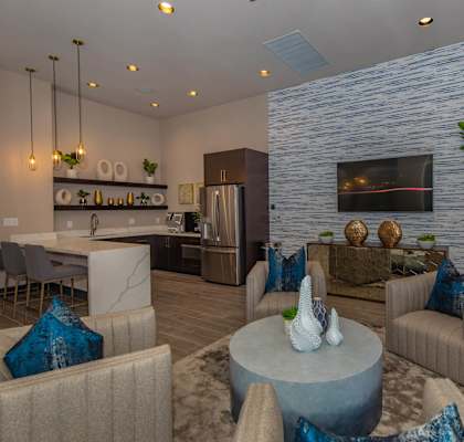 Sofa in living space at The Covington by Picerne, Las Vegas, Nevada