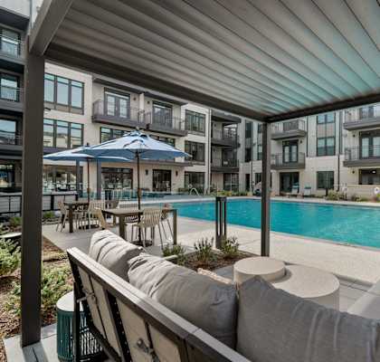 Lenox Katy Crossing Pool and Covered Lounge Area