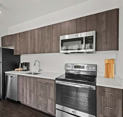 Range Apartments in Bend, Oregon Model Kitchen
