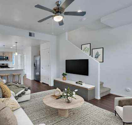 The Hedrick on Mountain Townhome Style Apartments in Tucson, Arizona Model Living Room