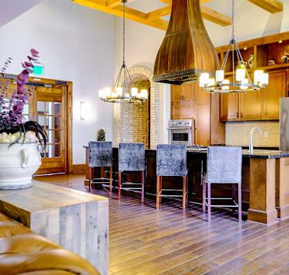 resident entertaining kitchen at Berkshire Village District apartments