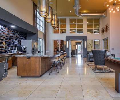 Berkshire Medical District social lounge with billiards