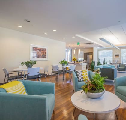 Clubhouse lobby, The Lofts at Southside Apartments