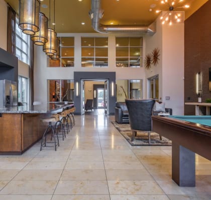 Berkshire Medical District social lounge with billiards