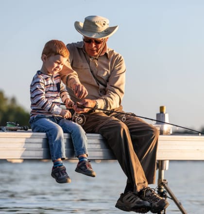 fishing with grandchild