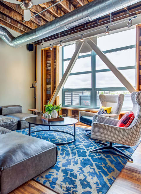 Rooftop Clubroom Seating Area at A-Mill Artist Lofts, Minneapolis, MN