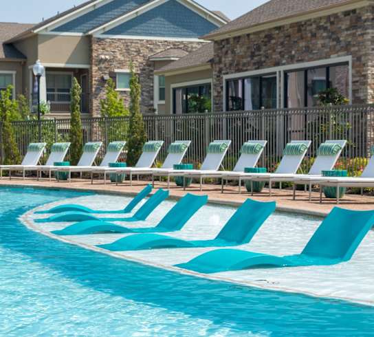 Satori Olathe Apartments in Kansas Pool with Lounge Chairs