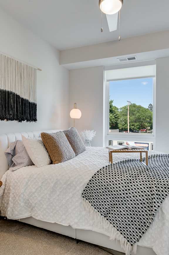 Relaxing Bed in bedroom at The Shale, Minnesota, 55406