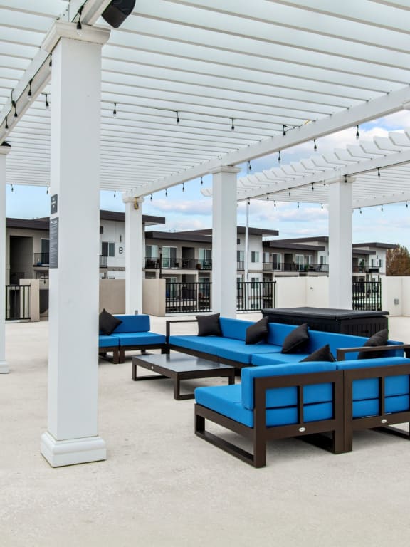 Columbia Riverwalk Patio with Sofas and View of River