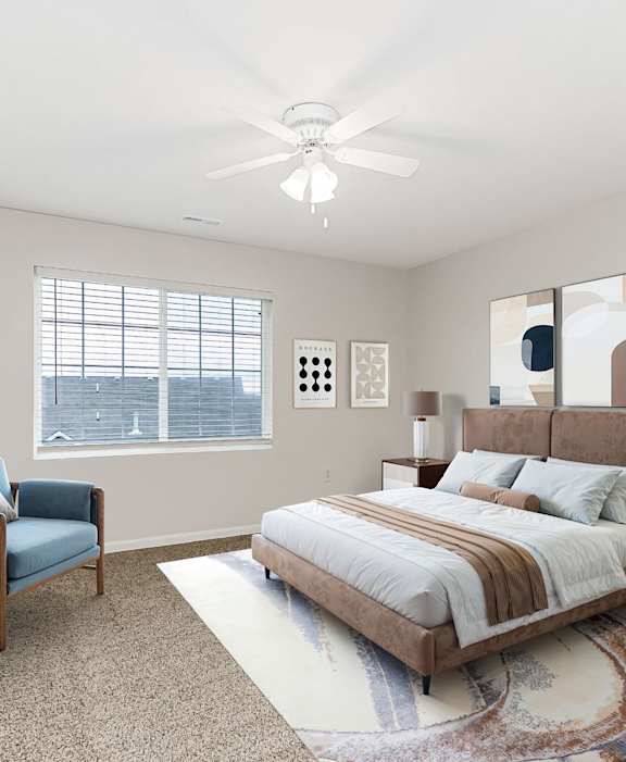 Spacious Living Area with Carpet