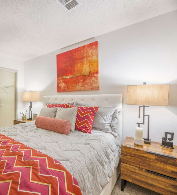 bedroom with view of closet in two bedroom apartment at Butternut Ridge, Ohio, 44070