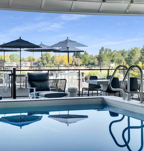 Harbor Sky Pool with Lounge Chairs and Views