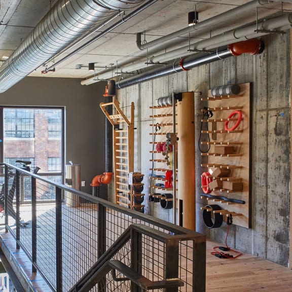 Peloton Bike And Training Space at The Platform Apartments in Norwalk, CT