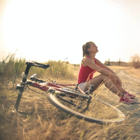 Resident Biking at Sarasota South, Florida