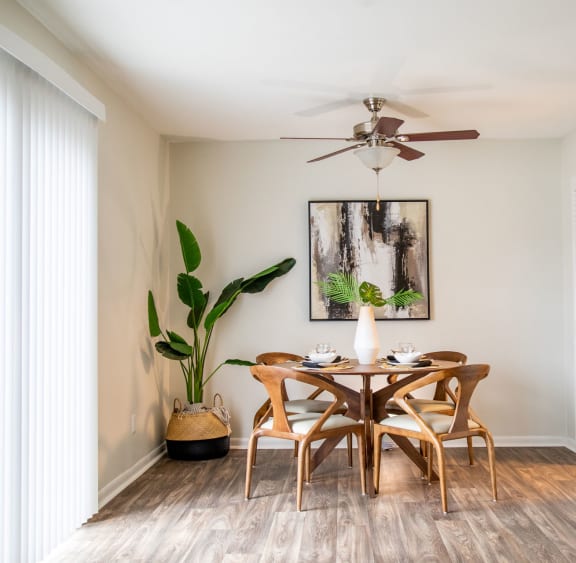 Spacious Dining Room with a Table and Chairs  at Governor Square in Indiana, 46032