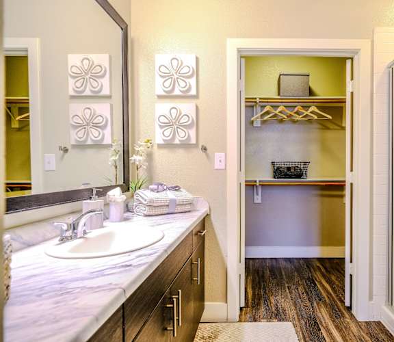 spacious bathroom at The Allure apartments