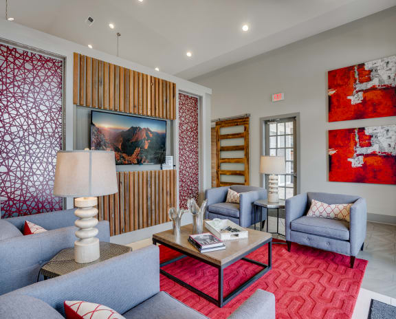 Lobby Lounge with Mounted Flat Screen TV