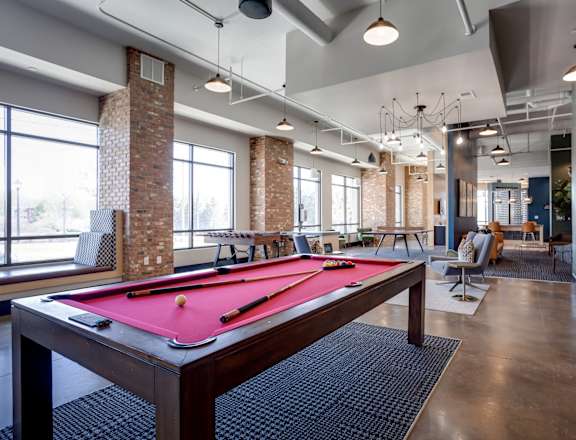Alton Optimist Park Apartments in Charlotte, North Carolina Clubhouse with Pool Table